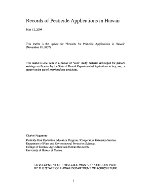 Pesticide Application Records Hawaii 090512  Form