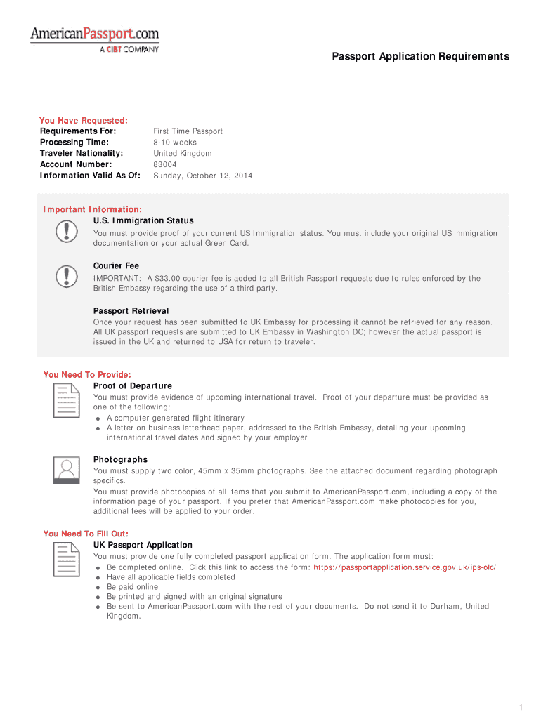 United Kingdom Passport Application American Passport Express  Form