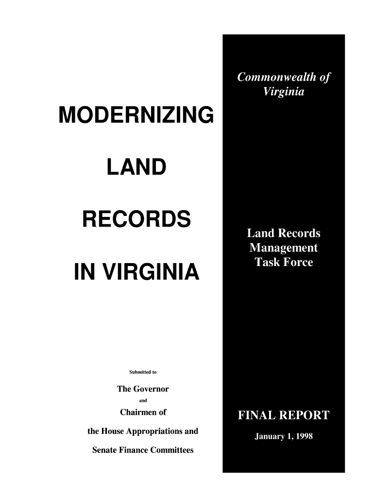 Modernizing Land Records in Virginia Department of Technology  Form