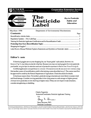 Extension Pesticide Programs  Form