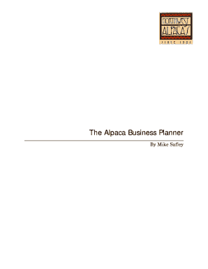 The Alpaca Business Planner  Form