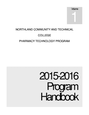 Pharmacy Program Handbook Northland Community &amp; Technical Northlandcollege  Form