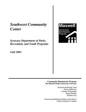 Southwest Community Center Maxwell School Syracuse University  Form