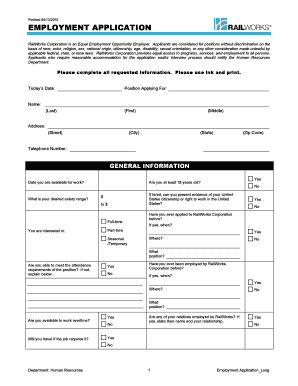 Railworks Download Employment Application Form