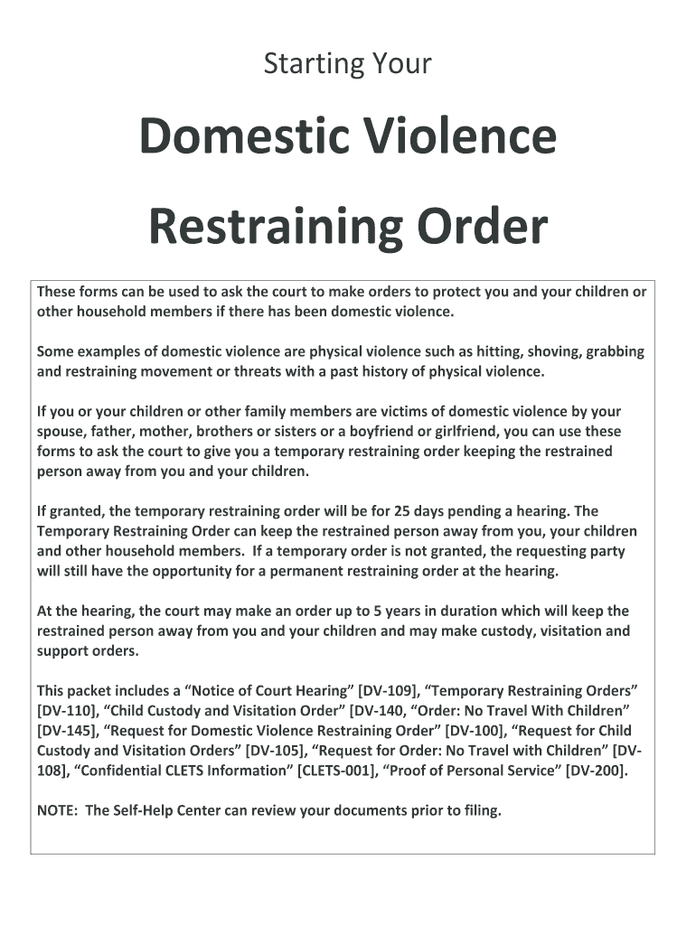 Restraining Order Fresno Ca  Form