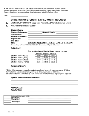 Undergrad Student Employment Request School of Social Ecology  Form