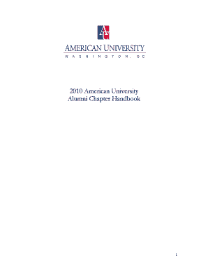 Alumni Chapter Manual July American University American  Form