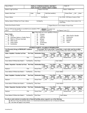 Enrollment Form Sample