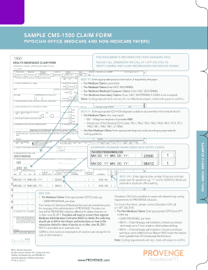 SaMPlE CMS 1500 ClaIM FORM