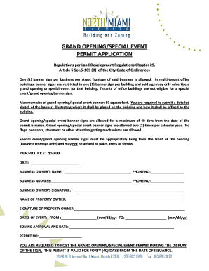 GRAND OPENINGSPECIAL EVENT PERMIT APPLICATION  Form