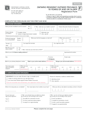 ILC Programs for Ontario Residents Temporarily Outside of ILC Org  Form