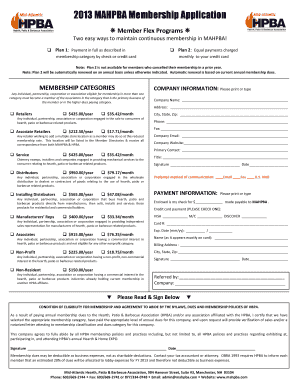 MAHPBA Membership Application Mahpba Com  Form