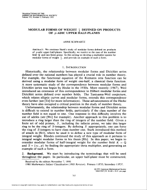 MODULAR FORMS of WEIGHT DEFINED on PRODUCTS of P Ams