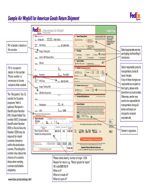 Fedex Waybill Form