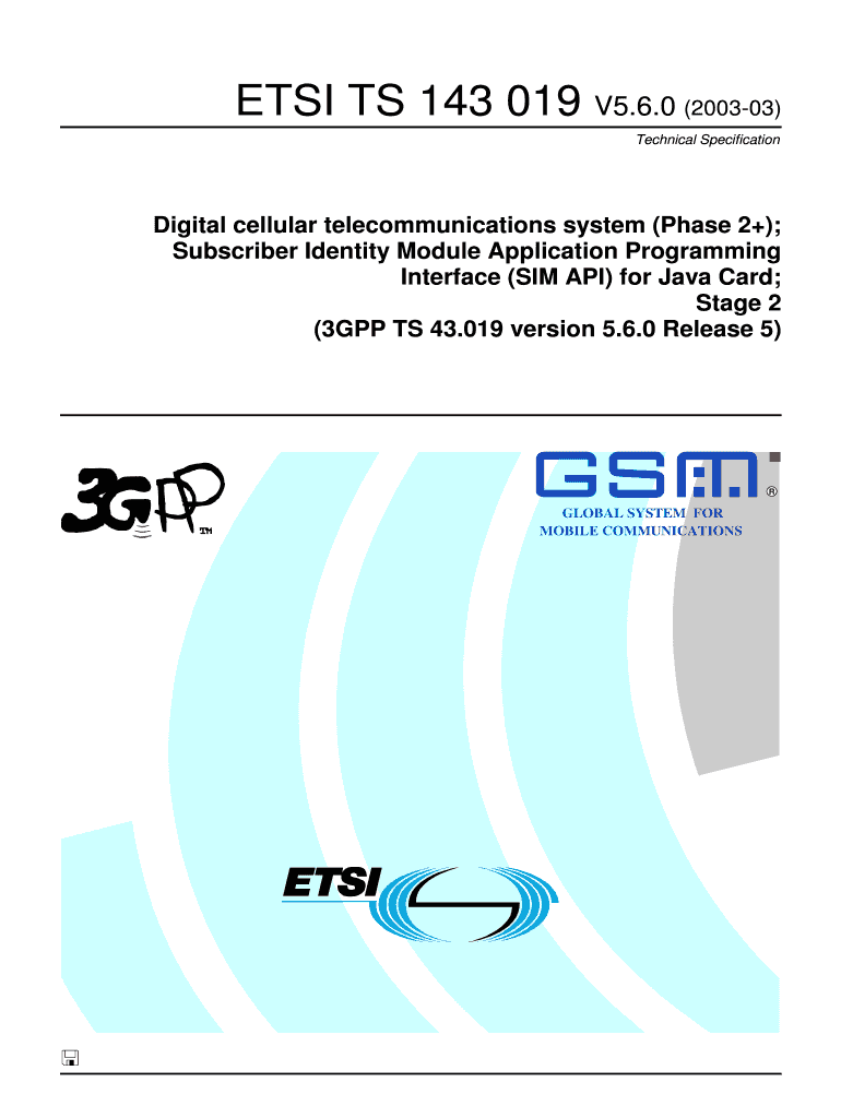 Phase 2 ; Subscriber Identity Module Application ETSI Etsi  Form