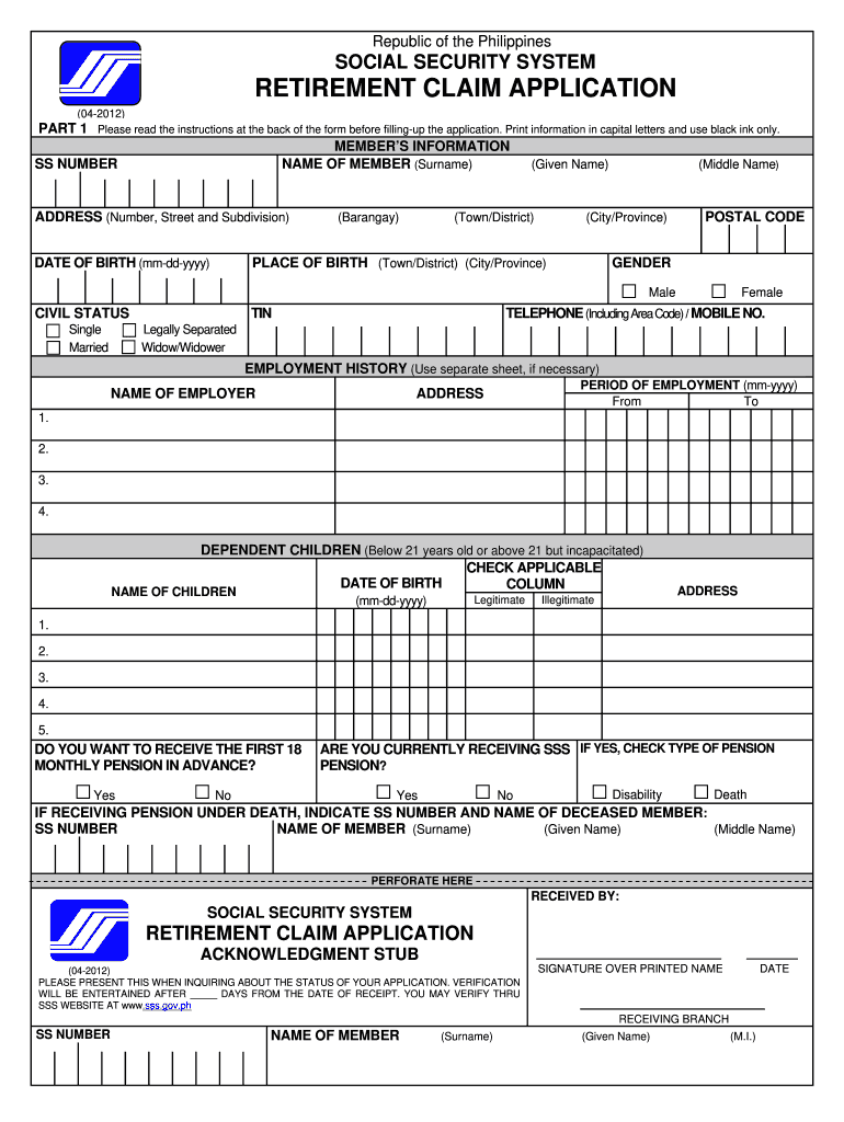 Pension Reimbursement Form