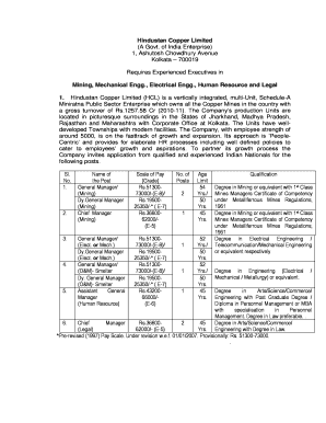 Hindustan Copper Limited Hindustan Copper Ltd  Form