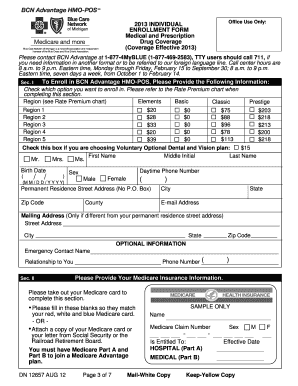 BCN Advantage HMO POS Enrollment Application  Form