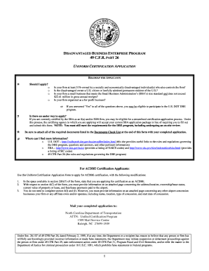 Ncdot Dbe  Form