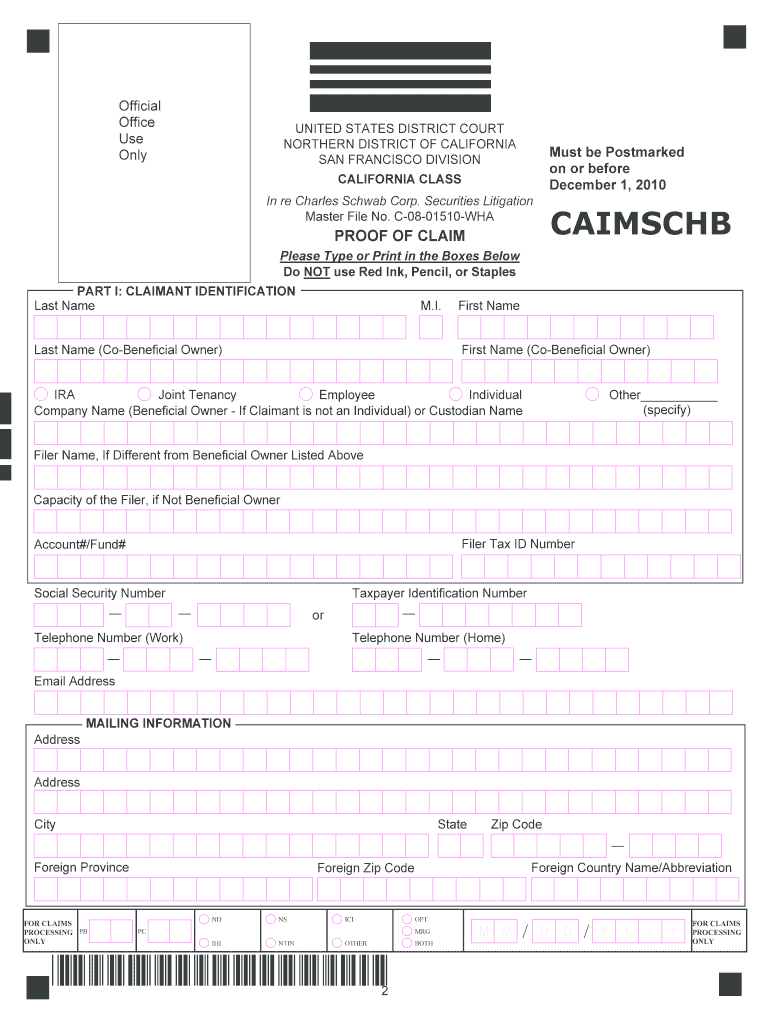 Caimschb Schwab Yield Plus Settlement  Form