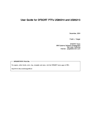 User Guide for DFSORT PTFs UQ95214 and UQ95213  Form