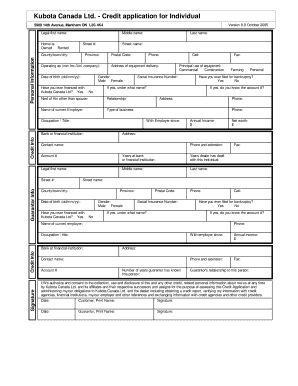 Kubota Credit App  Form