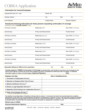 Avmed Cobra Form 2010