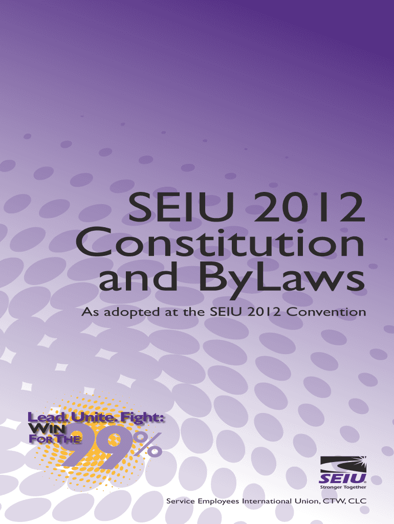SEIU Constitution and ByLaws Seiu  Form