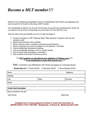 MLT Membership Form