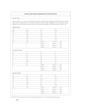 Letter and Sound Assessment Form
