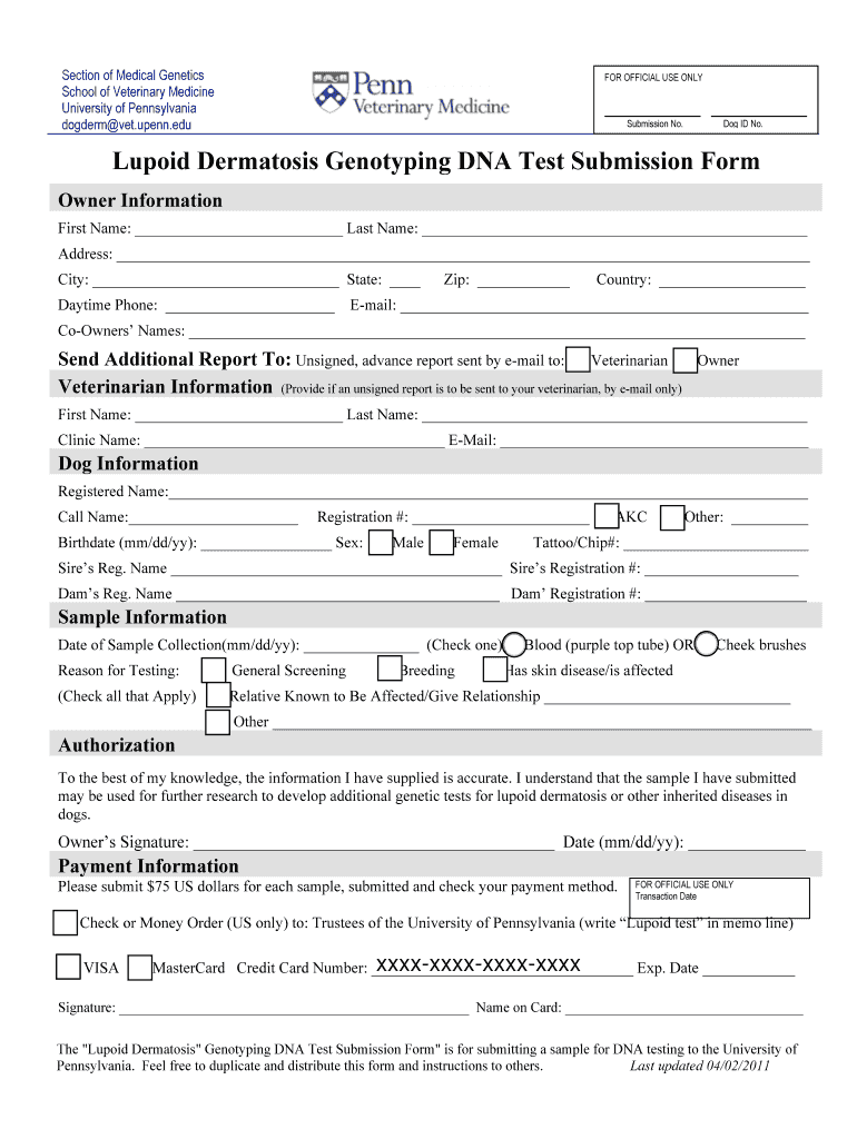  Dna Test Form How Does it Look Like 2011-2024