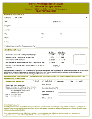 Income Tax Symposium Institute for Professionals in Taxation Ipt  Form