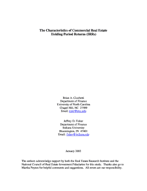 The Characteristics of Commercial Real Estate  Form