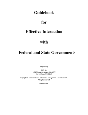 Guidebook for Effective Interaction with Federal and State Ahima Library Ahima  Form