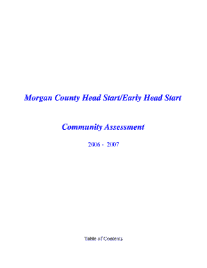 Morgan County Head StartEarly Head Start Community Assessment  Form