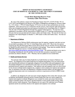 Cost of Hospital and Medical Care Reatment Furnished by the United States Whitehouse  Form