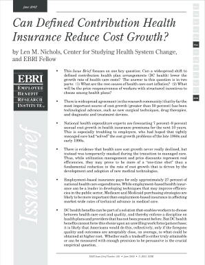 Can Defined Contribution Health Insurance Reduce Cost Growth? Ebri  Form