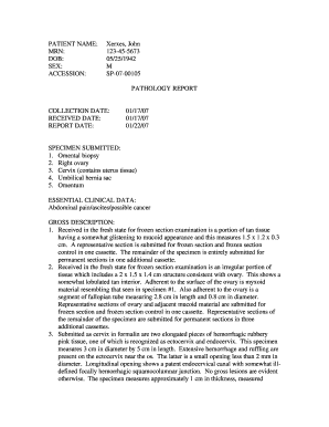 Pathology Report PDF Form