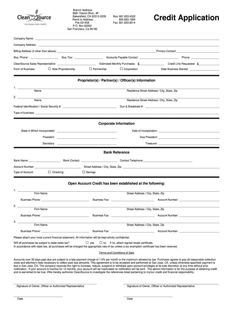 Clean Source Bakersfield Application Form