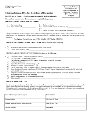 Tax Exempt Form