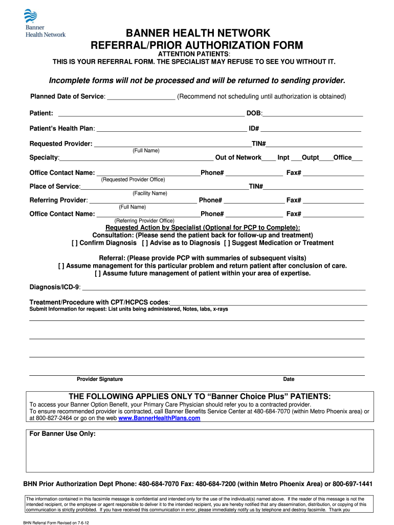 Prior Authorization Form