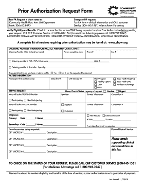 Chpw Prior Auth  Form