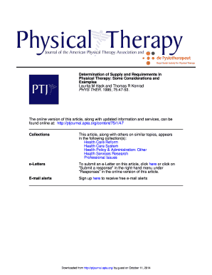 Some Considerations and Examples Physical Therapy Physther  Form