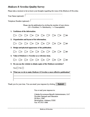General Medicare Questions for Medicare Recipients  Form