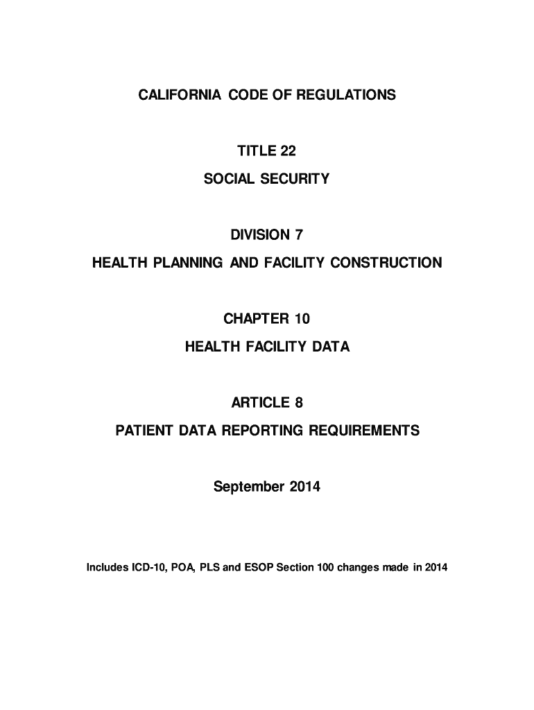 CALIFORNIA CODE of REGULATIONS Office of Statewide Health Oshpd Ca  Form