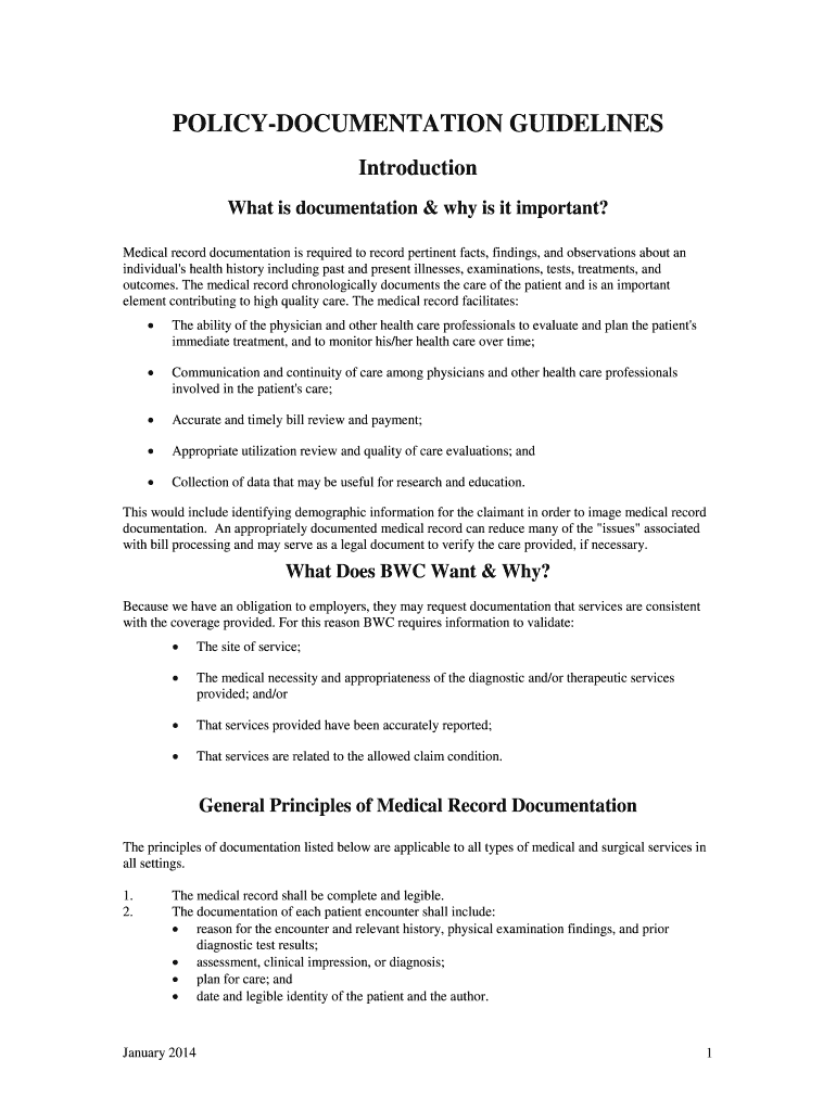 POLICY DOCUMENTATION GUIDELINES Introduction  Form