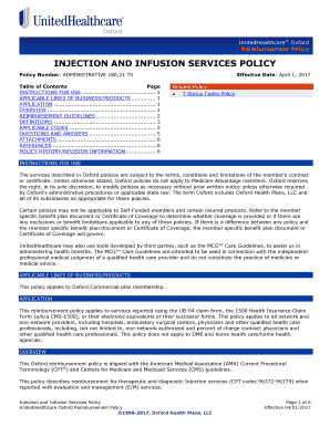 INJECTION and INFUSION SERVICES POLICY  Form