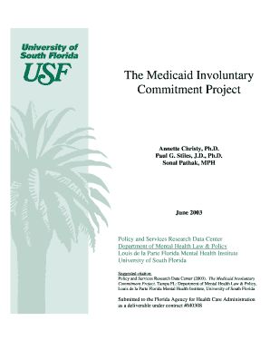 The Medicaid Involuntary Commitment Project PDF Bakeract Fmhi Usf  Form