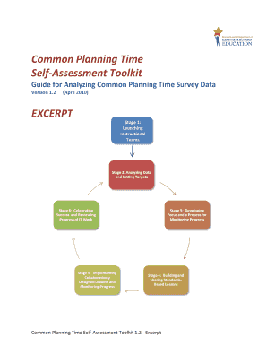 Common Planning Time Self Assessment Tool Kit Excerpt of the Full Toolkit  Form