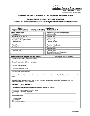 Ambrisentan Rocky Mountain Health Plans  Form